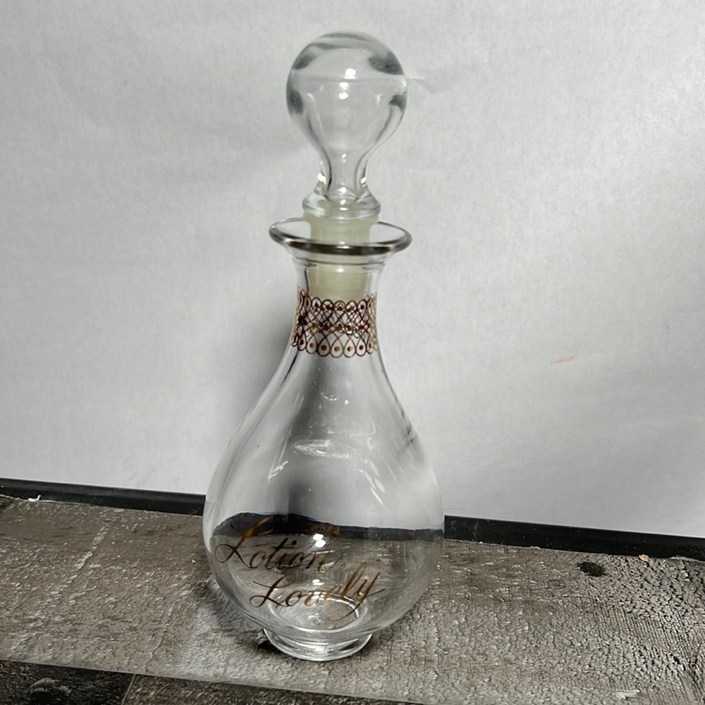 Vintage Avon Bottle, 1970's Avon Lotion Lovely Clear Glass Bottle
